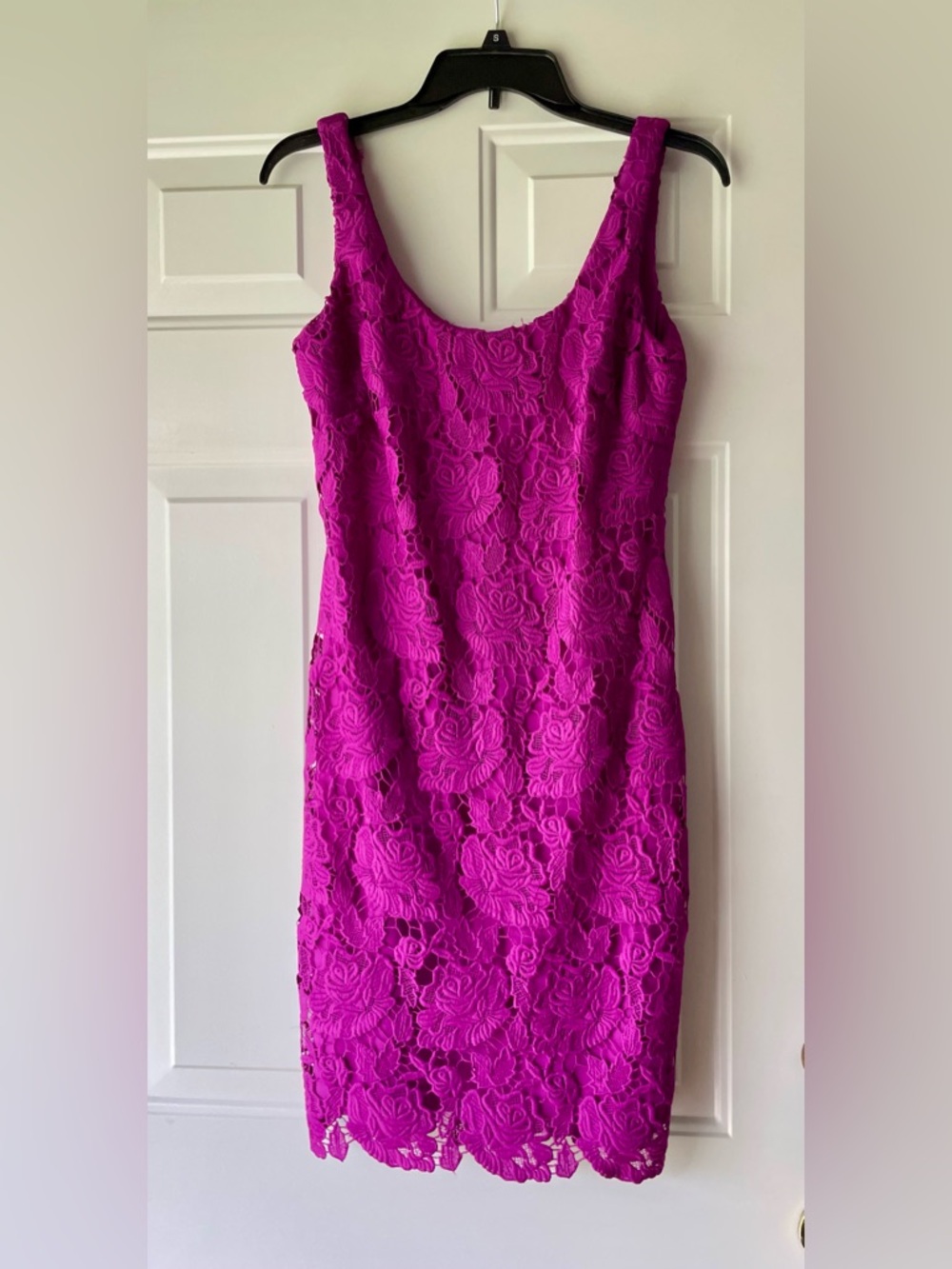 Lauren Ralph Lauren Fuchsia Floral Lace Midi Dress